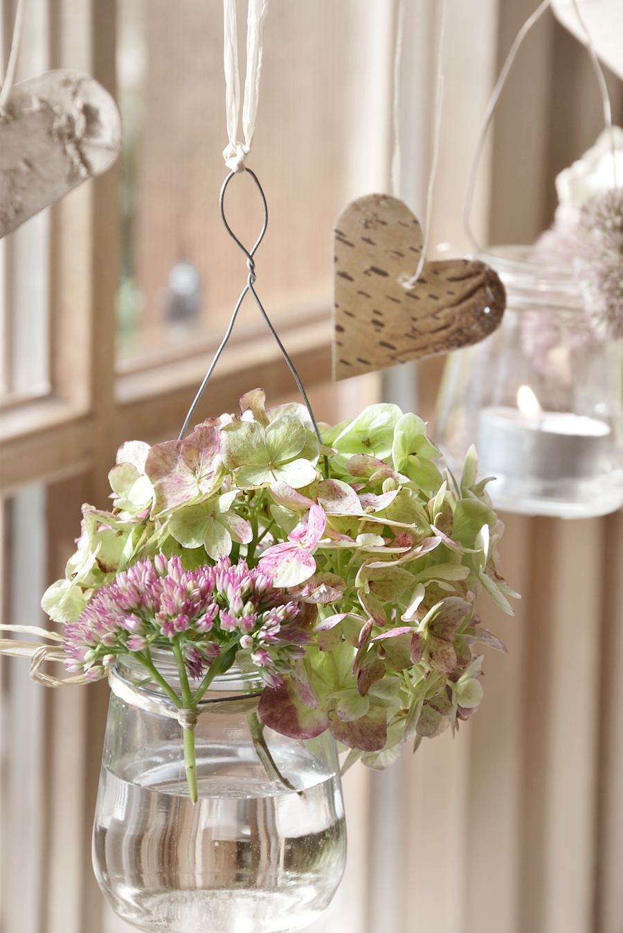 Fensterdeko - Blumen in Glas