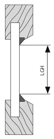 Maßnehmen für Montage von Klebeleiste mit Dichtung kleiner oder gleich 5mm