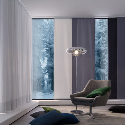 Sichtschutz im Wohnzimmer mit Thermogardinen von Delitherm®