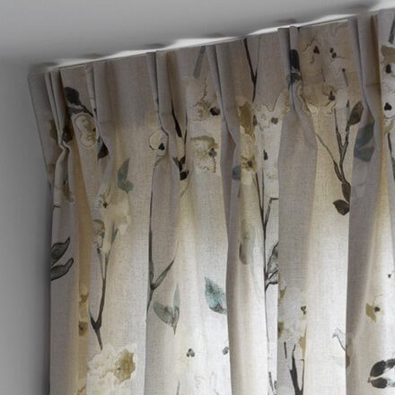 Gardinen mit Faltenband, Blumenmuster