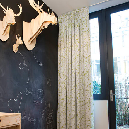 Verdunkelungsgardine Weiss-Grün Kinderzimmer