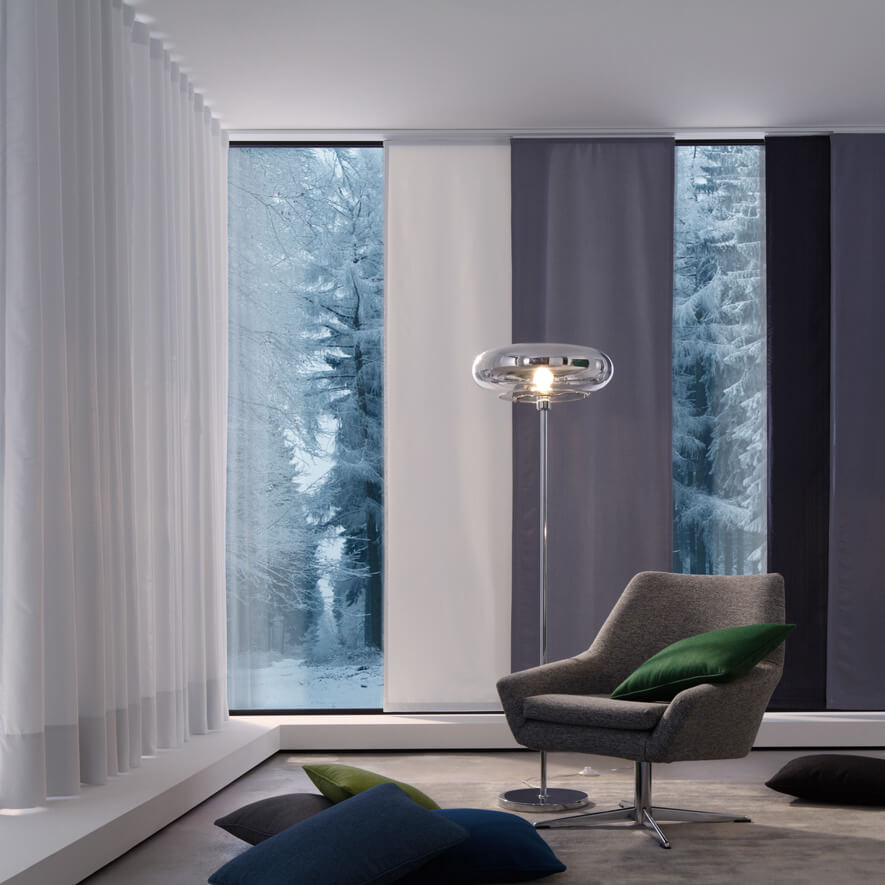 Sichtschutz im Wohnzimmer mit Thermogardinen von Delitherm®
