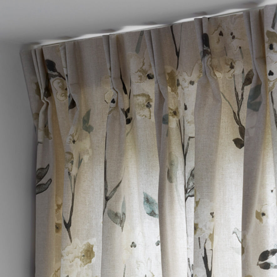 Gardinen mit Faltenband, Blumenmuster