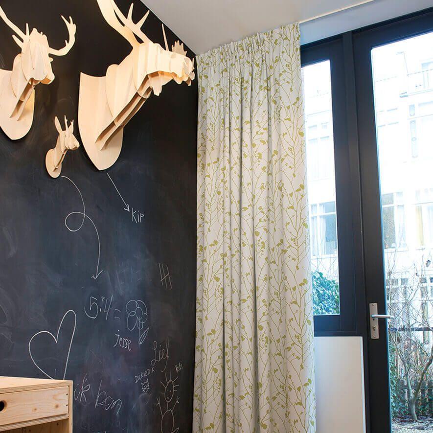 Verdunkelungsgardine Weiss-Grün Kinderzimmer