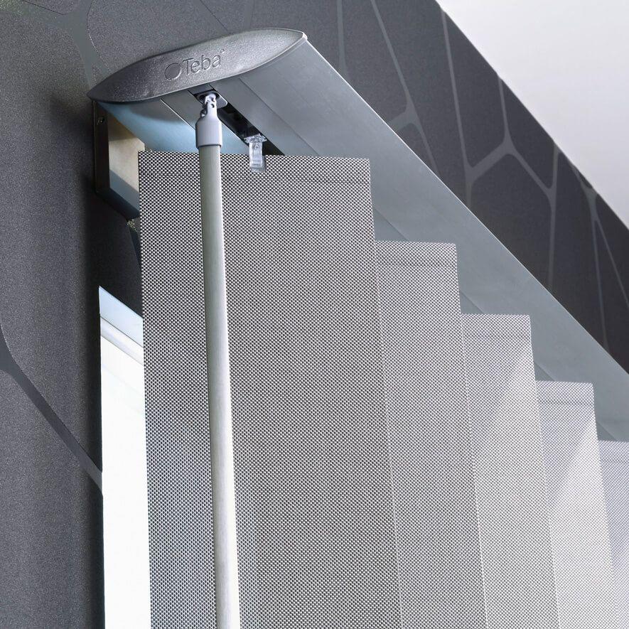 Teba® Deluxe Schiene für Lamellenvorhänge in alu gebürstet Teba® Deluxe Schiene für Lamellenvorhänge in alu gebürstet