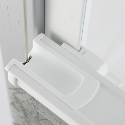 Detailansicht von oben: Plissee VS2 Comfort Seitenführungsschiene