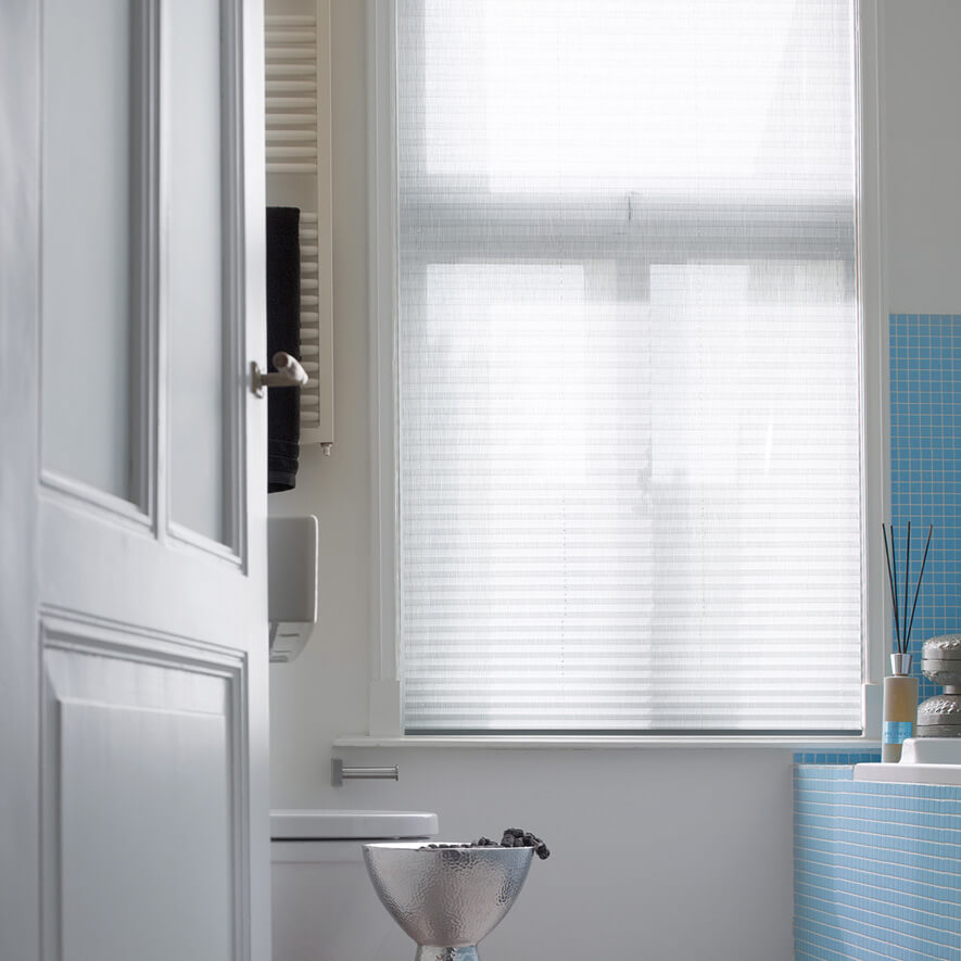 Blickdichte Plissees im Badezimmer - geschlossen