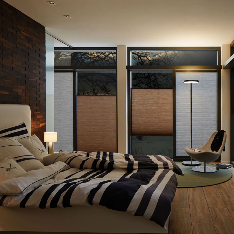 Wabenplissees Verdunkelung im Schlafzimmer